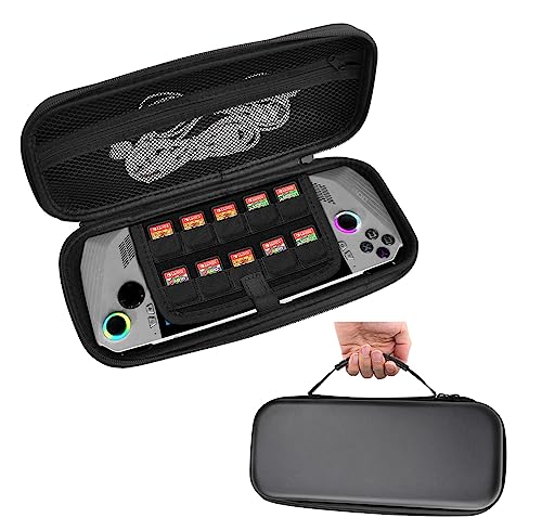 SHEAWA ASUS ROG ALLY用ケース 収納ケース 耐衝撃 EVAハードケース キャーリングケース ゲームカード10枚収納可能 ケーブルや充電器などのアクセサリー類収納可能 保護ケース アクセサリー