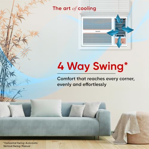 Image of Sharp 2 Ton 2 Star Fixed speed Window AC | 5 years comprehensive warranty | 100% Copper Condensor | Turbo Mode | Auto Restart | Heavy Duty | Cooling at 52C | 2026 Model AF-WA22F2X-SCN