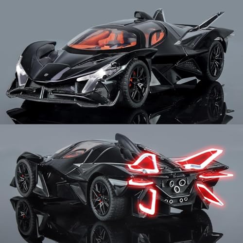 Image of WORSHIPER Compatible for 1:32 Apollo Evo Toy Car Model, Diecast Collectible Pull Back Model Car with Sound and Light, Toy Gift Vehicles for Adults Kids Boys Girls (1:32 Apollo Evo-Black Color)