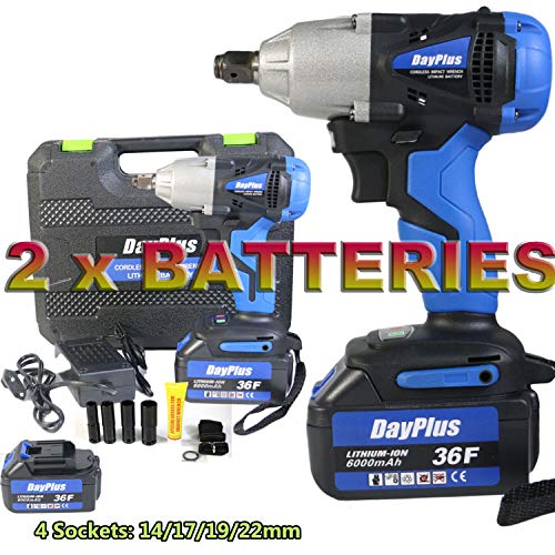Feidake Cordless Impact Wrench with 1/2” Chuck, 18V Impact Gun Max Torque 3720