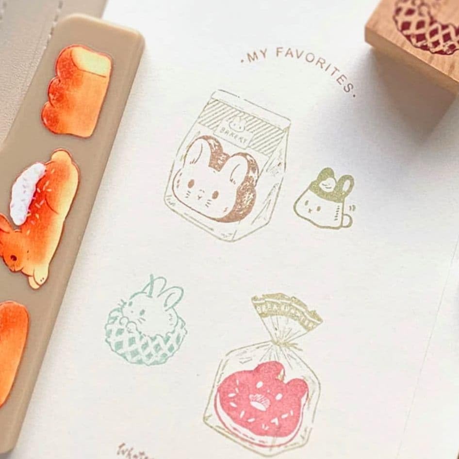 海外スタンプ Flat toast bag kumayankee