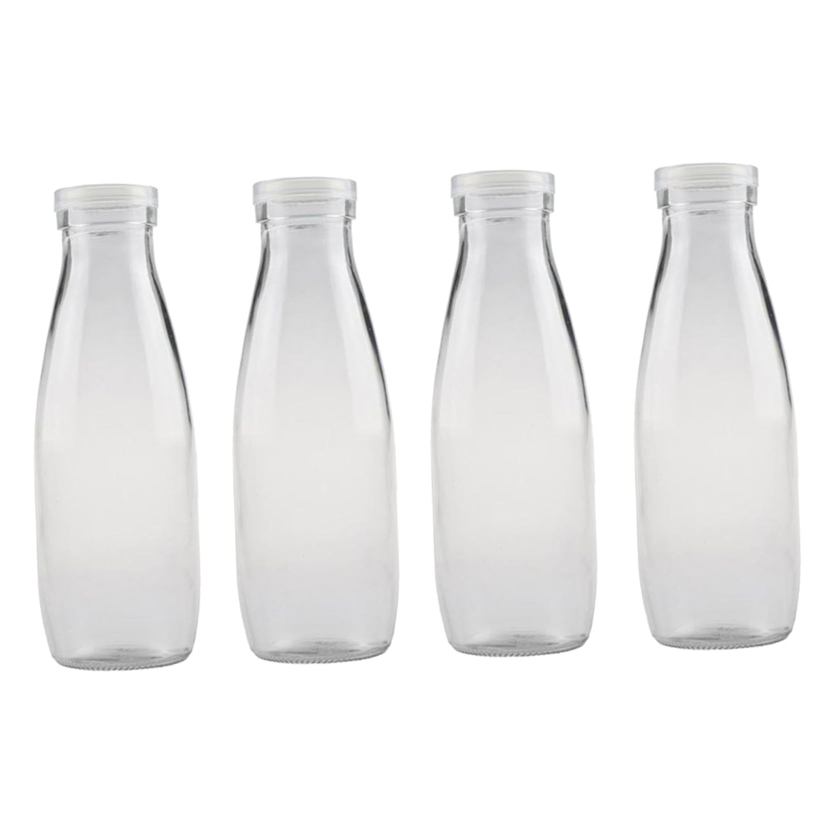 Ciieeo 500ml Glasflaschen 4 Stück Packung mit Deckel für Milch und Saft