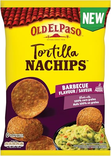 OLD EL PASO Tortilla Nachips Barbecue - Producto de aperitivo frito de maíz con sabor a barbacoa 170 g