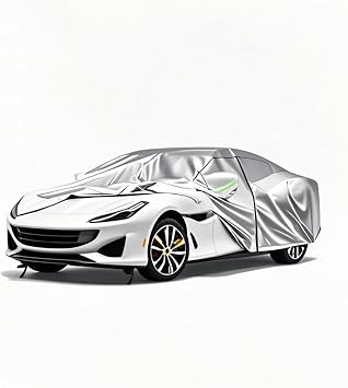 All-Weather Waterproof car Cover - Universal fit for Ferrari 296 GTB 2022-2025, Rain and UV Protection, Elastic Hem and Reflective Tape, 210D Oxford Fabric Silver 2023-2025 296 GTS