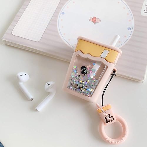 Miniatura 2 de Funda compatible con AirPods 1st 2nd Boba Milk Tea, funda protectora de silicona para mujer, diseño de dibujos animados 3D de dibujos animados