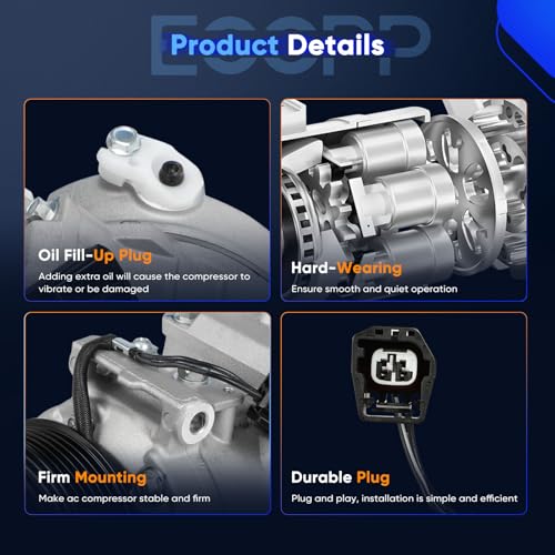 Image of ECCPP AC Compressor with Clutch Fit for Cadillac STS 3.6L 2005-2011 | Fast Cooling Air Conditioning Compressor