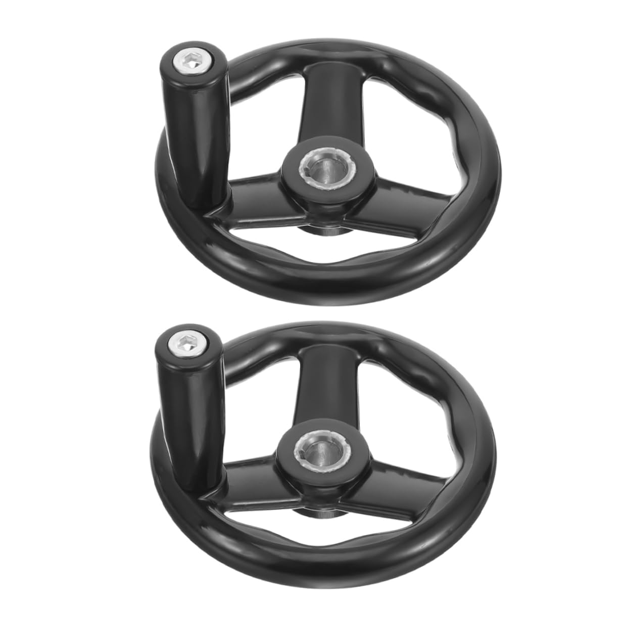 OUNONA 2pcs Hand Hand Crank Round Hand Wheel with Handle Lathe Accessory Detachable Hand Wheel Rotary Hand Wheel Revolving Hand Wheel Disassemble Wheel Black Bakelite