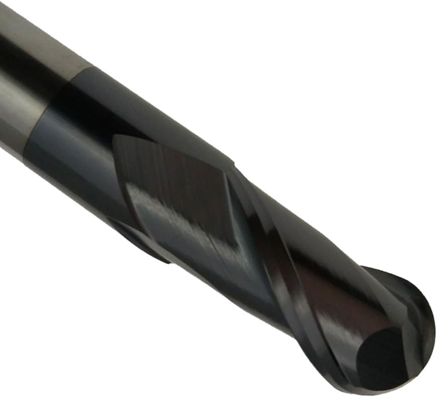 2 Flute Ball Nose HRC50 1mm 2mm 3mm 4mm 5mm CNC Lathe Machining Tungsten Steel Sprial Bit Milling Cutter Cutting End Mill (R6.0x12Dx75L)