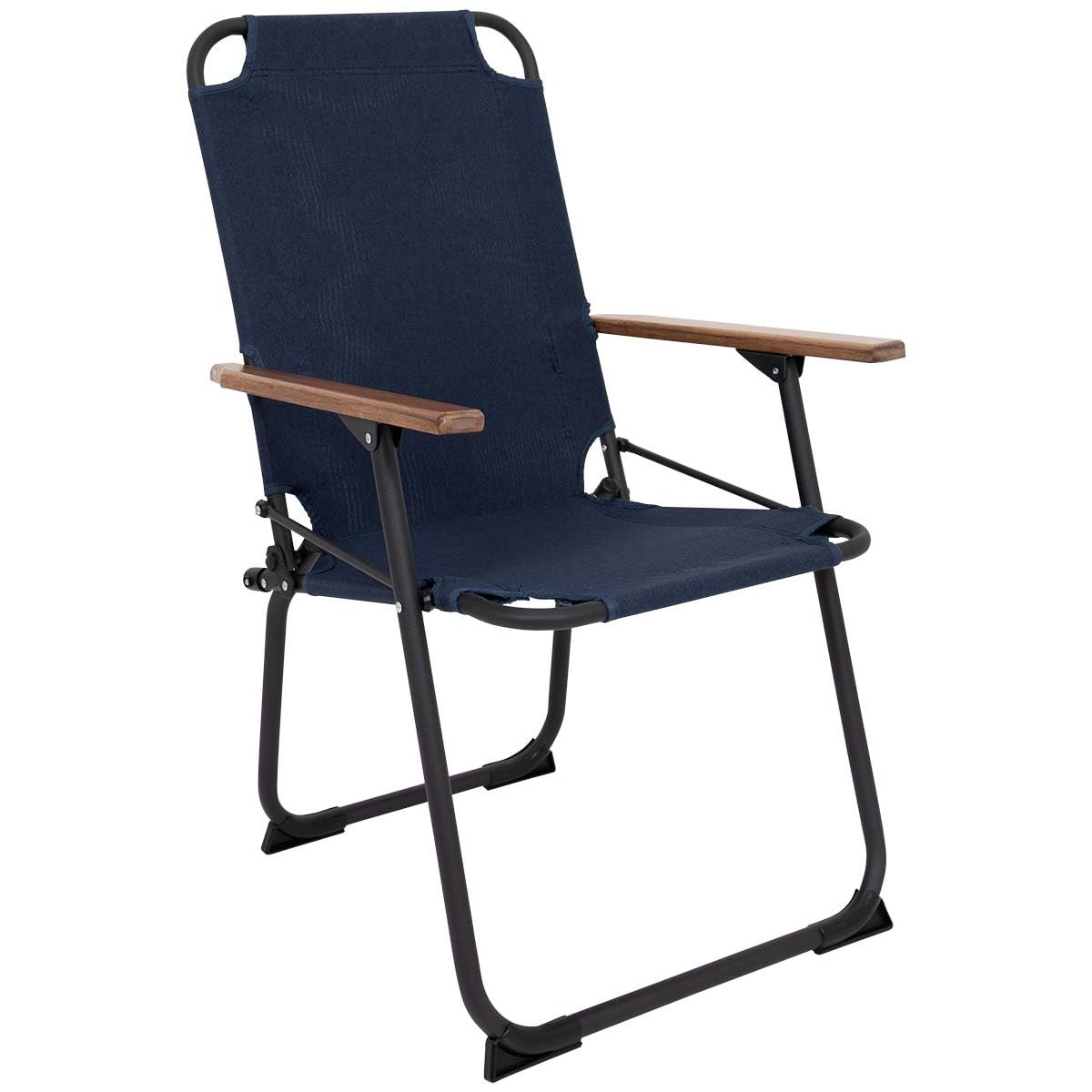 Chaise Bo-Camp Bushwick M en aluminium bleu pour soulager le dos en camping