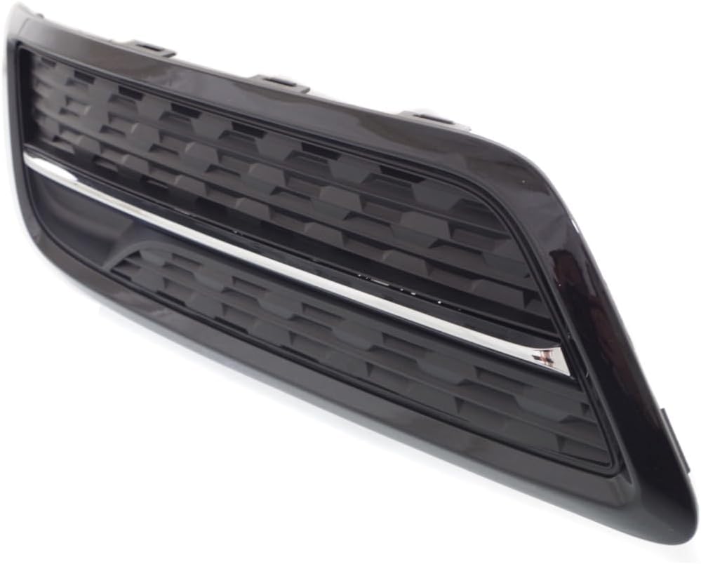 For Acura MDX 2014 2015 2016 Fog Light Cover Driver Side | Front | Plastic | Black | With Chrome Molding Strip | Replacement For AC1038105 | 615343948645, 71107TZ5A00