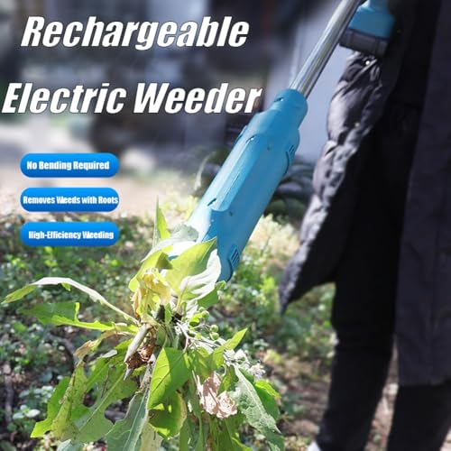 Extracteur de mauvaises herbes sans fil, arrache-racines électrique, désherbeur efficace avec batterie pour pelouse et jardin, comprend deux batteries