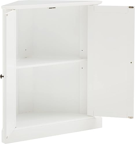 Miniatura 6 de Crosley Furniture Shoreline - Armario de almacenamiento apilable de esquina con estantes, cocina, comedor, lavandería, color blanco