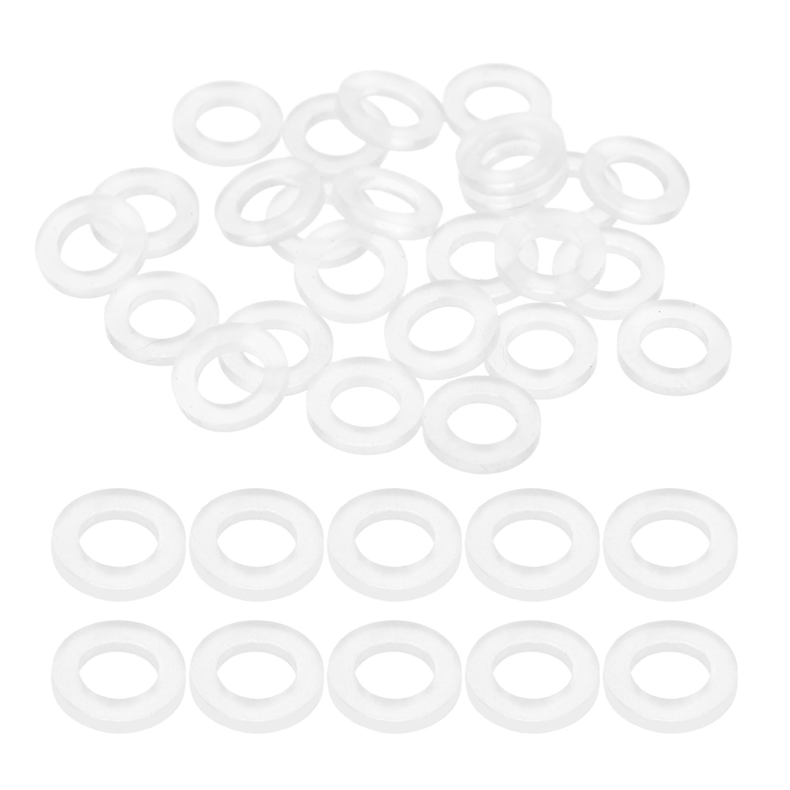 DEFANEX 25pcs M6 Silicone Flat Washer (6mm ID 10mm OD 1.5mm Thick) - Flexible O-Ring Sealing Fastener Spacer Gasket Washer Grommets Accessories for Faucet Water Hose Valve Pump