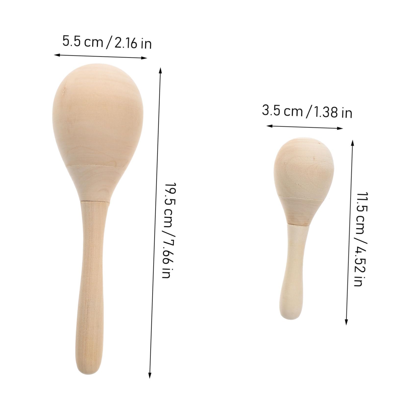 BESPORTBLE Maracas 12 Pezzi in Legno da Colorare per Ragazzo Ragazza Strumento Musicale Creativo per Sviluppo Abilità Manuali e Disegno , per Scuola e Feste