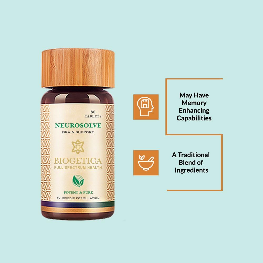 Neurosolve Brain Support Supplement, Ayurvedic Formulation, 80 Tablets 3