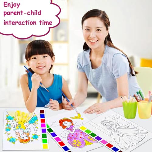 JZILU Watercolor Coloring Book for Kids, Paint with Water- Magic Paint Set Water Painting Book for Toddlers- Arts and Crafts Kit for Girls Boys Travel Activities -Stocking Stuffers for Kids — view 5