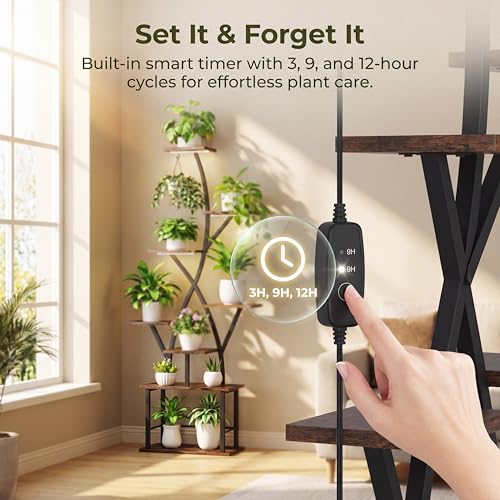 Image of Plant Stand Indoor with Grow Lights 2 Pack Corner Plant Stands 8 Tiered 64 inch Tall Plant Shelf for Indoor Growing Multiple Metal Flower Holder Home Decor Plant Rack for Living Room Patio Balcony