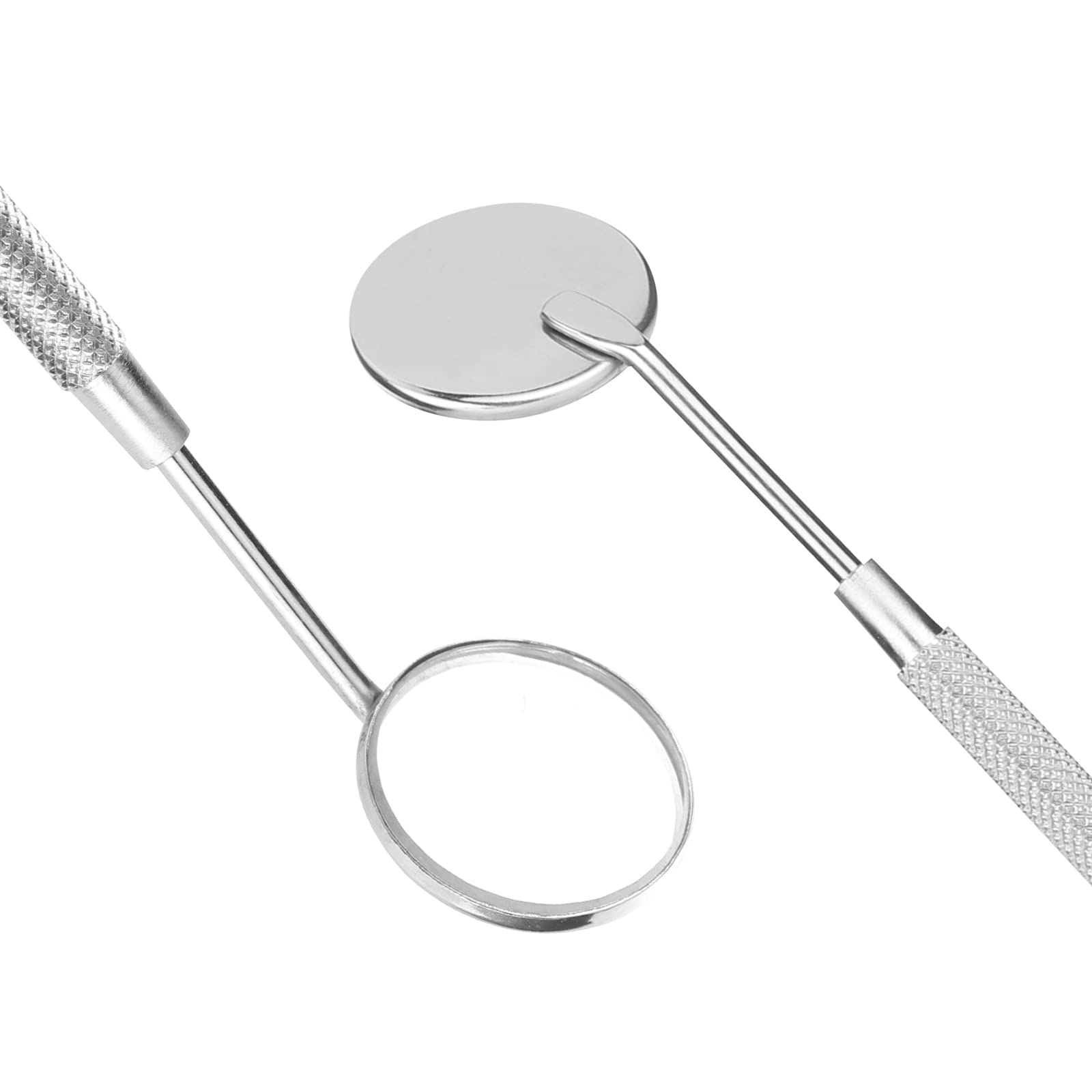 Espejo Dental de Acero Inoxidable, Espejo de Inspección para Extensiones de Pestañas, Herramientas de Dentista (2PCS)