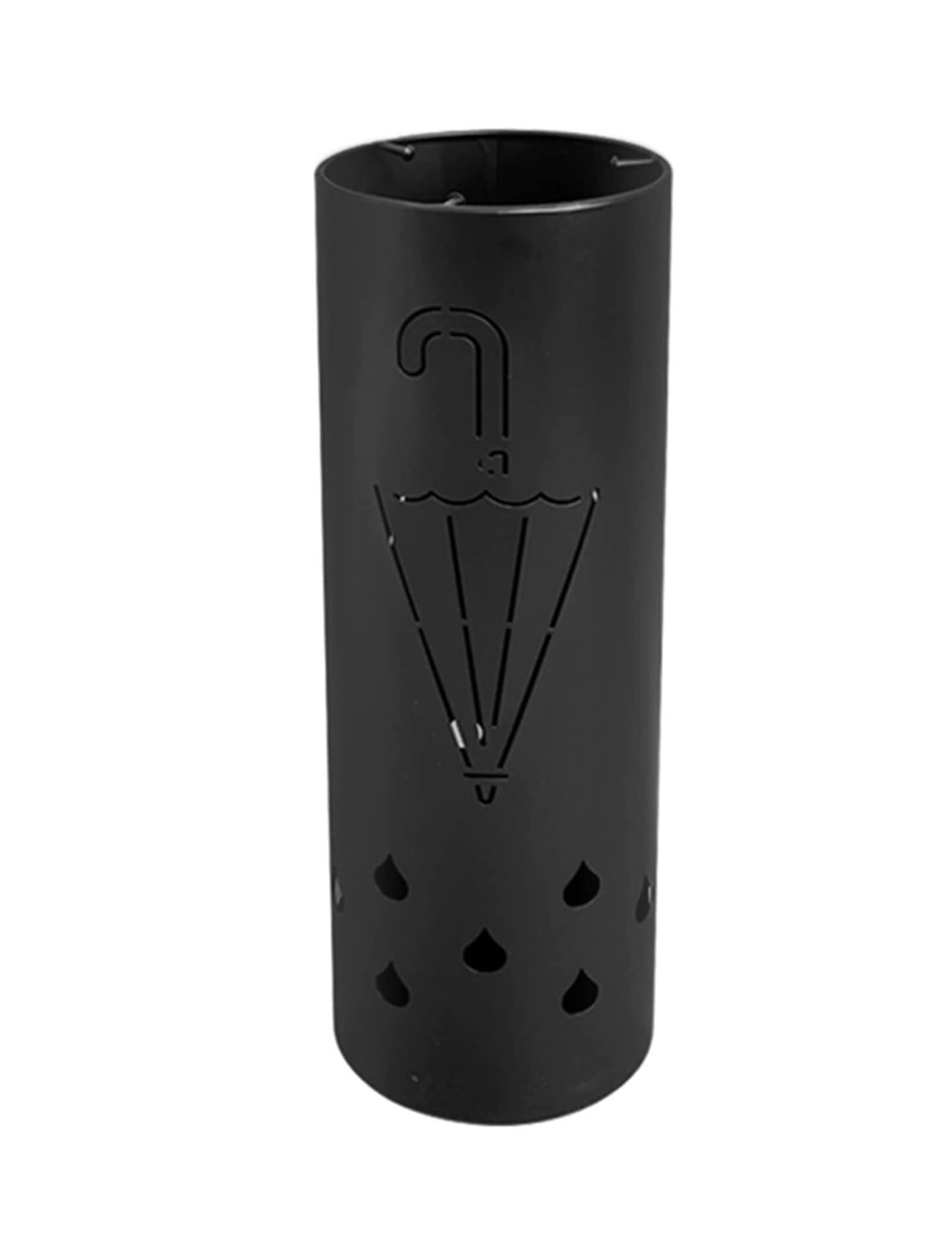 Rohcghc Black Umbrella Stand, Umbrella Stands Round Hollow-Carved Stand With Pattern, Iron Storage Holder(Black)