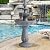 Grepatio Italian Outdoor Water Fountain, 3 Tiers Bubbler Garden Waterfalls Fountains, 40.6" H Tall Roman Pillar Floor Water Fountain for Indoor, Yard, Lawn and Garden Décor