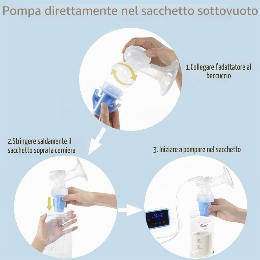 Tiralatte Elettrico,Bellababy Tiralatte con Touchscreen Sensibile, Modalità Multiple e Livelli di Aspirazione, Portatile, Vieni con flangia da 24mm B1