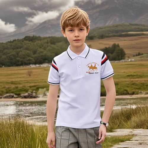 Boys' Short Sleeve Polo Shirt Cool Uniform Pique Polo Shirts for boy3