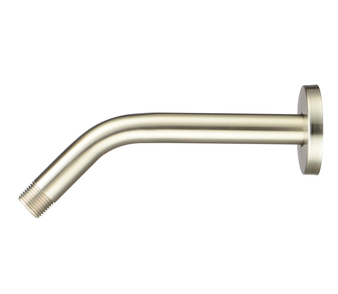 Purelux Uniwersalne ramię prysznicowe 20,32 cm wykonane ze stali nierdzewnej, w zestawie kołnierz wykończeniowy ze szczotkowanego niklu