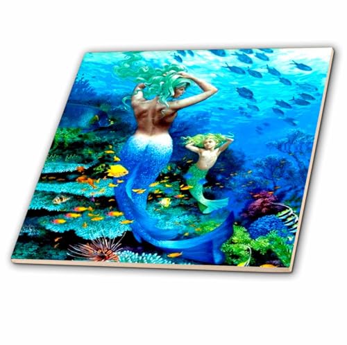 3dRose ct_839_4 Mermaid Ceramic Tile, 12-Inch