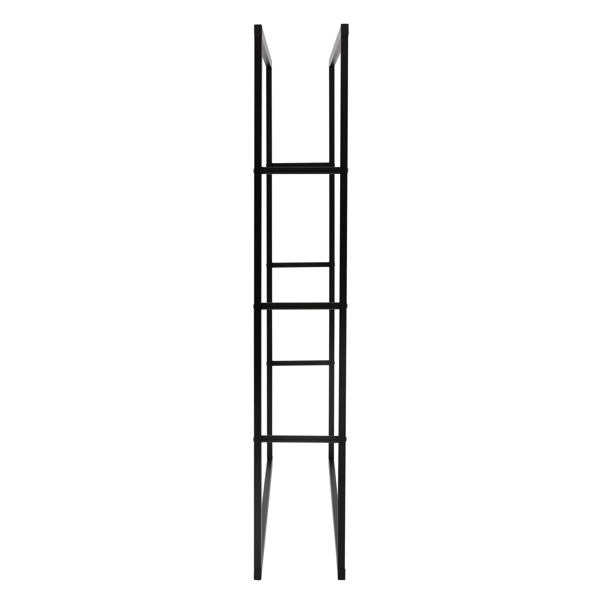 ML-Design Estanteria Metálica para Leña 100 x 150 x 25 cm Soporte Organizador de Madera para Interior o Exterior, Leñero Negro Moderno Junto a Chimenea/Fogata Estructura de Acero para Apilar Troncos