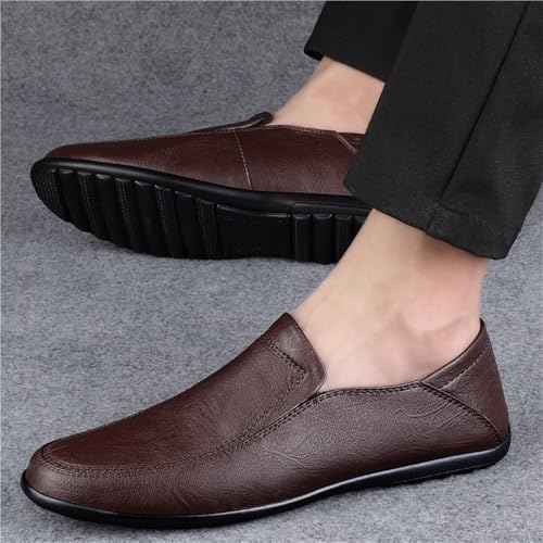 Men's Vintage Loafers Shoes Pu Leather Party Evening Round Toe Solid Color Slip Resistant Low Top Rubber Sole Non Slip Casual3