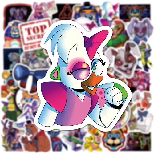Adesivos Grafficiais à prova de chuva FNAF para laptop, mala, garrafa de água, scrapbook e skate (50