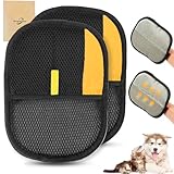 Boqibyon 2 Pack Pet Hair Removal Glove,Washable Reusable Electrostatic Gloves Pet Hair for Cat and Dog, with Electrostatic Tech, for Carpet, Couch, Furniture