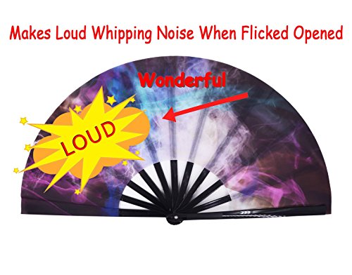 Amajiji Large Galaxy Folding Fan, Chinease/Japanese Folding Nylon-Cloth Hand Fan, Hand Folding Fans For Women/Men, Hand Fan Festival Gift Fan Craft Fan Folding Fan Dance Fan (Am5) #TOP2