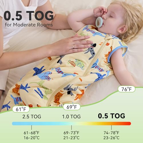Image of Bamboo Viscose Sleep Sack for Baby, 1.0 & 0.5 Tog Wearable Blanket