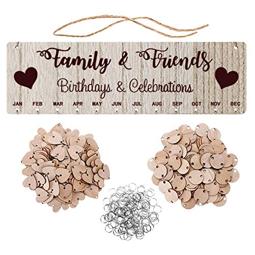Tomaibaby Holz Geburtstagskalender DIY Familie Freunde Geburtstag Kalender Board Craft Geschenk für Home Wall Office Dekoration Cover