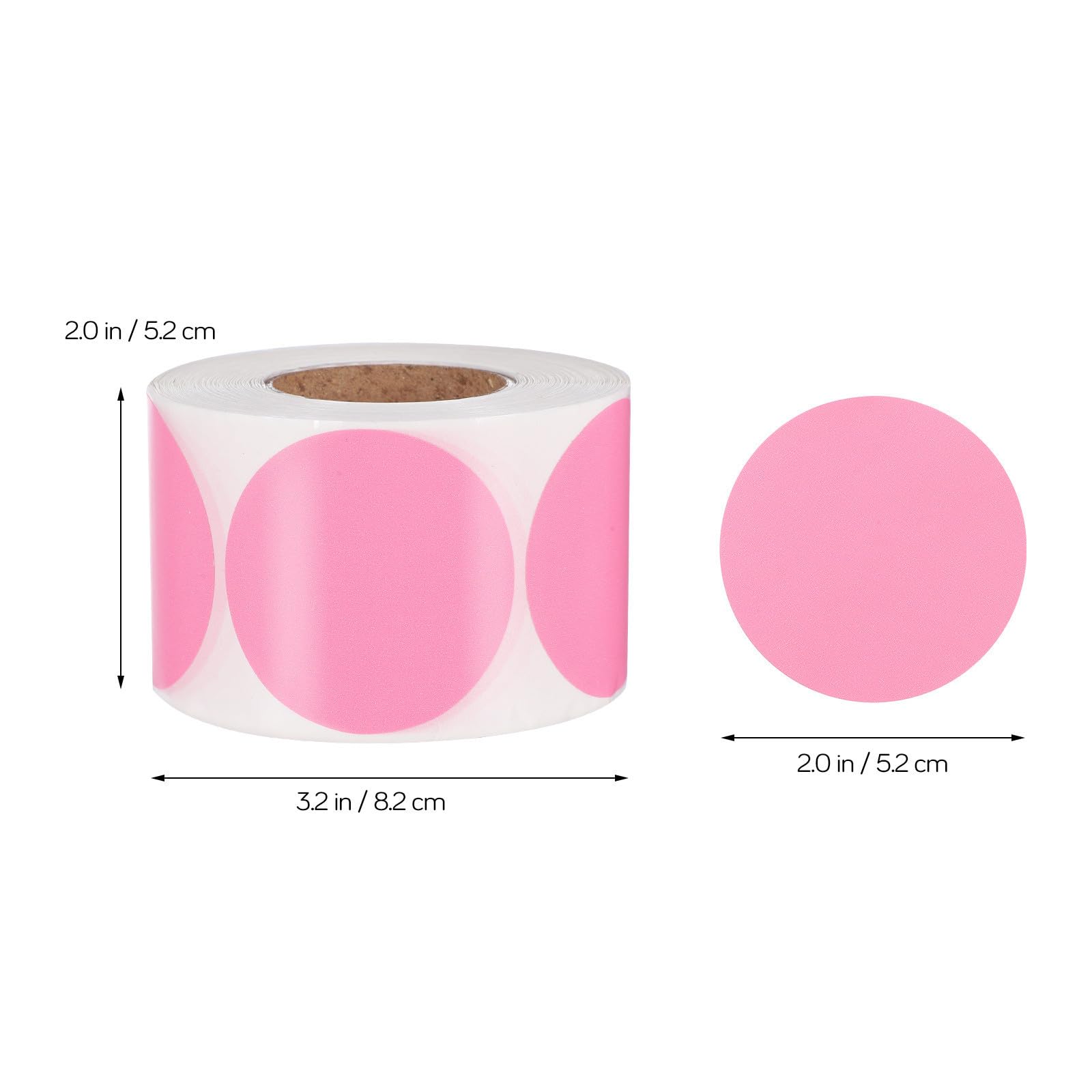 5 Rotoli Etichette Termiche Adesive Rotonde Colorate Resistenti All'usura per Stampanti Termiche, Carta Termica per Ufficio e Classificazione Inventario, 50mm X 600 Etichette
