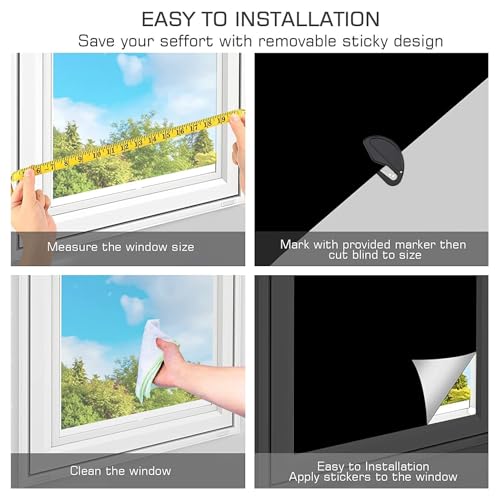 300×145cm Portable Blackout Blinds Stick on Blinds for Windows, Temporary 100% Blackout Curtains Suitable for Cutting any Size Shape - for Bedroom, Indoor and Outdoor, Travel Nursery Loft RV Car - Cosy Home Interiors 300×145cm Portable Blackout Blinds Stick on Blinds for Windows, Temporary 100% Blackout Curtains Suitable for Cutting any Size Shape - for Bedroom, Indoor and Outdoor, Travel Nursery Loft RV Car - Image 4