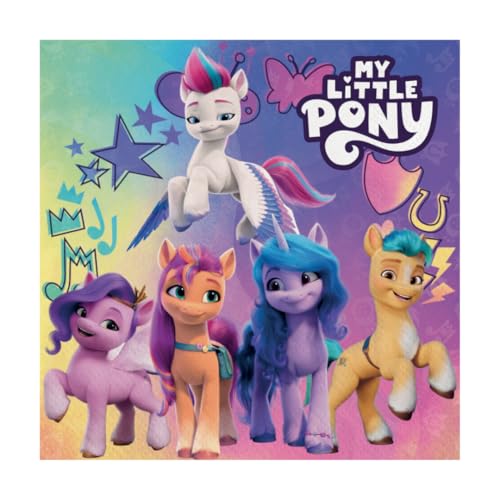 BeenSmile, My Little Pony Lot de 20 serviettes en papier 33 cm pour fêtes, fêtes et anniversaires d'enfants 33 cm