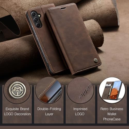 Image of Kowauri for Samsung Galaxy S23 FE Case,Leather Wallet Case Classic Design with Card Slot and Magnetic Closure Flip Fold Case for Samsung Galaxy S23 FE 5G 2023 (Coffee)