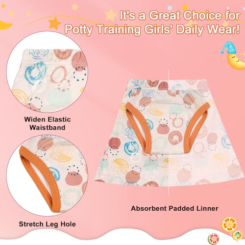 Image of MooMoo Baby Girls Potty Training Underwear 2 Packs Cotton Diaper Skirt for Potty Training Absorbent