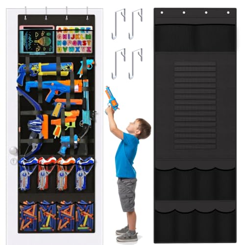 YLNJT Over the Door Organizer for Toy Guns Storage Organizer Toy Storage Hanging for Kids Rooms Blaster-Style Toy & Accessory Holder 23.6 x 66.9 in