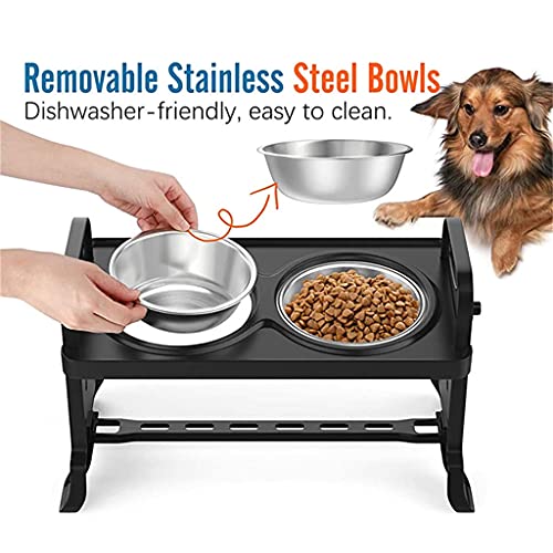 WHXL-Double-Dog-Bowls-Adjustable-Height-Elevated-Pet-Feeding-Dish-Stainless-Steel-Puppy-Cats-Food-Water-Container-Feeder-Stand-Tray