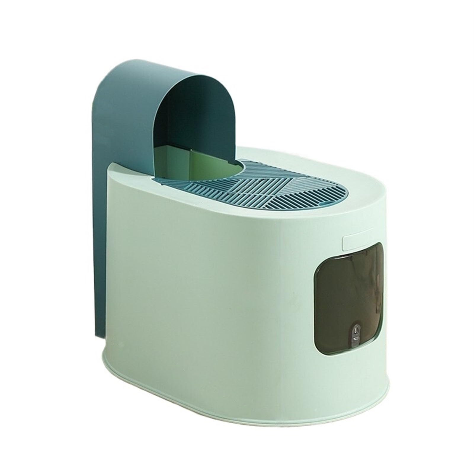Exclusivo para Gatos y Perros Caja de Arena Grande for Gatos con Tapa, Bandeja for Cerrada y antisalpicaduras, Planta fácil Limpiar para Interiores(Blue)