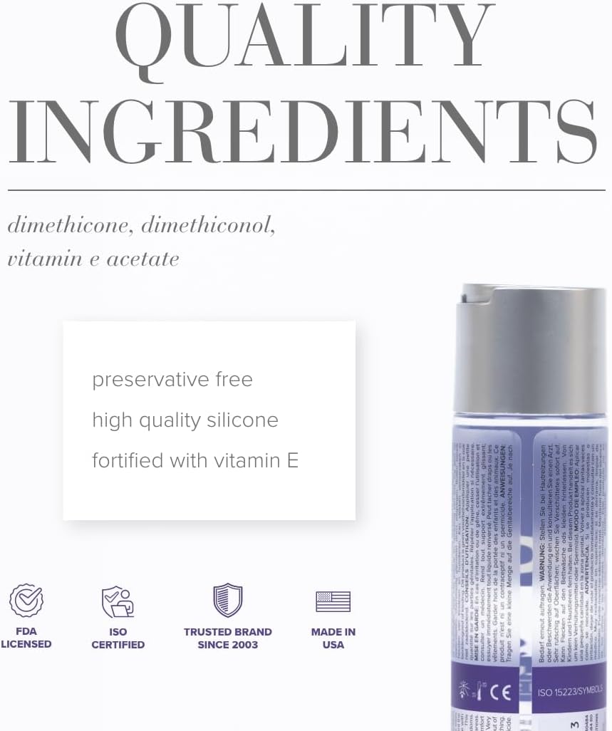 JO Xtra Silky Silicone Lube – Ultra-Thin, Vitamin E Infused Silicone-Based Personal Lubricant for Sex & Anal Play – 4 fl oz