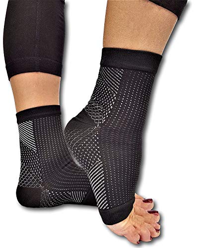Lumenon 2 Pairs Plantar Fasciitis Socks with Arch Support Eases Swelling & Heel Spurs, Ankle Brace Support, Increases Circulation, Relieve Pain Fast L/XL