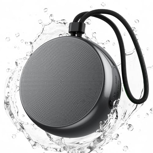SMILEBOP Shower Speaker Bluetooth Waterproof, IP67 Waterproof Portable Wireless Speaker with Metal Body, Bluetooth 5.4, Rich Bass, RGB Lights, Support TF Card/AUX for Bathroom, Travel, Outdoor Gift