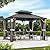 Modern Shade The Horizon Permanent Hardtop Gazebo 10' x 12' w/ 4 LED Lights, Outdoor Gazebo w/Galvanized Steel Double Roof, Patio Pavilion w/Decor Hooks, Mosquito Nettings, Black