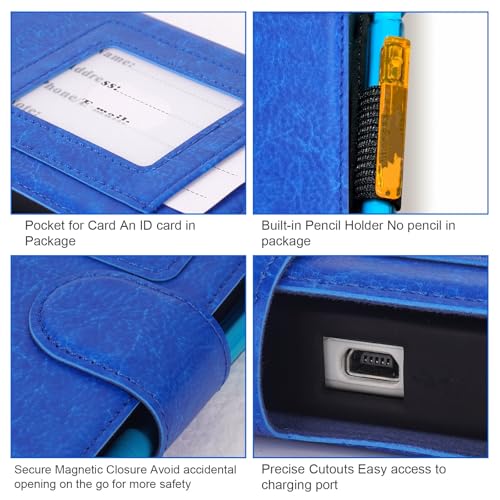 Image of YouKnow PU Leather Protective Case Compatible with Texas Instruments TI-84 Plus CE Color Graphing Calculator with ID Card Slot (Only Case) (Blue)