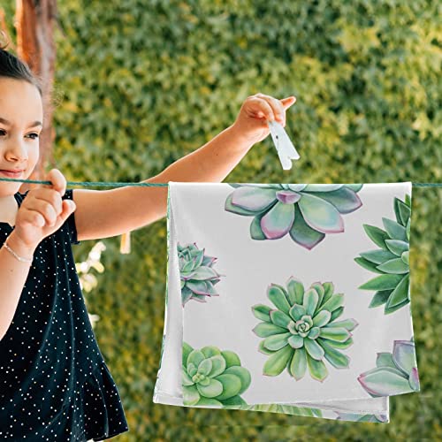 Shustary 2 Pack Mint Green Cactus Hand Towels For Bathroom,Tropical Summer Succulent Plants White Soft Absorbent Kitchen Dish Towels Decorative Hand Bath Towels For Shower,Face,Gym,Spa 14"X28" #TOP3