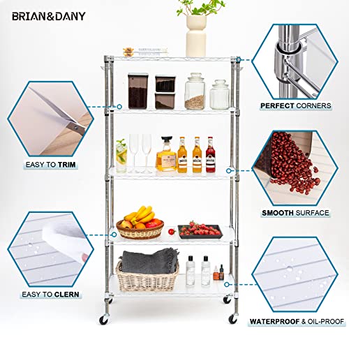 Brian & Dany Wire Shelf Liner 14" X 36", Set Of 10, Heavy Duty Shelf Liners For Wire Shelving, Waterproof Protector Mats, Transparent #TOP3